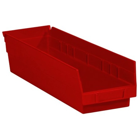Bsc Preferred 17-7/8 x 4 1/8 x 4'' Red Plastic Shelf Bin Boxes, 20PK BUY00013287
